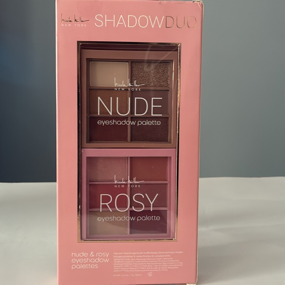 Nicole Miller Shadow Duo – Set of Two Palettes (Nude & Rosy)
